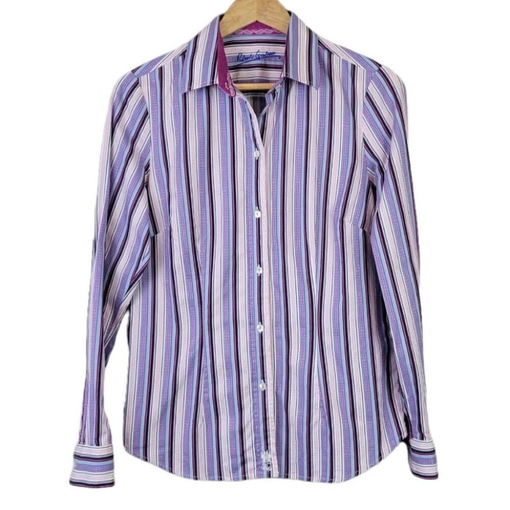 Robert Graham Striped Button Down Shirt Long Sleeve M